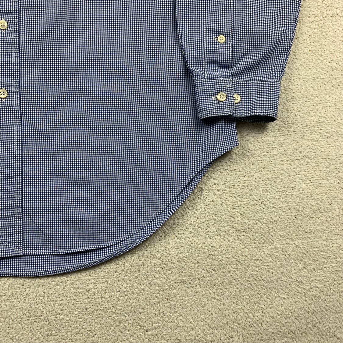 폴로 랄프로렌 포니로고 클래식핏 네이비 깅엄체크 셔츠 상품이미지5