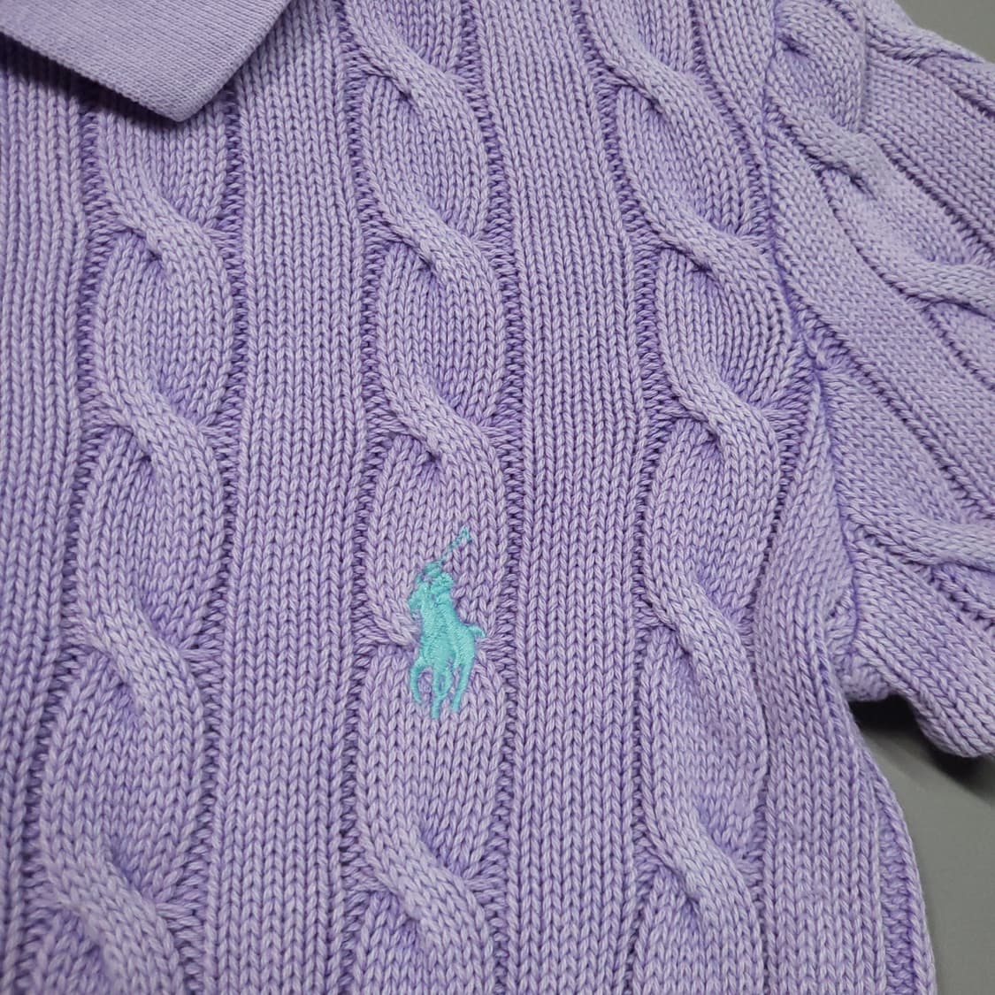 폴로 랄프로렌 신형 QR 여성 반팔 케이블 니트 M 상품이미지6