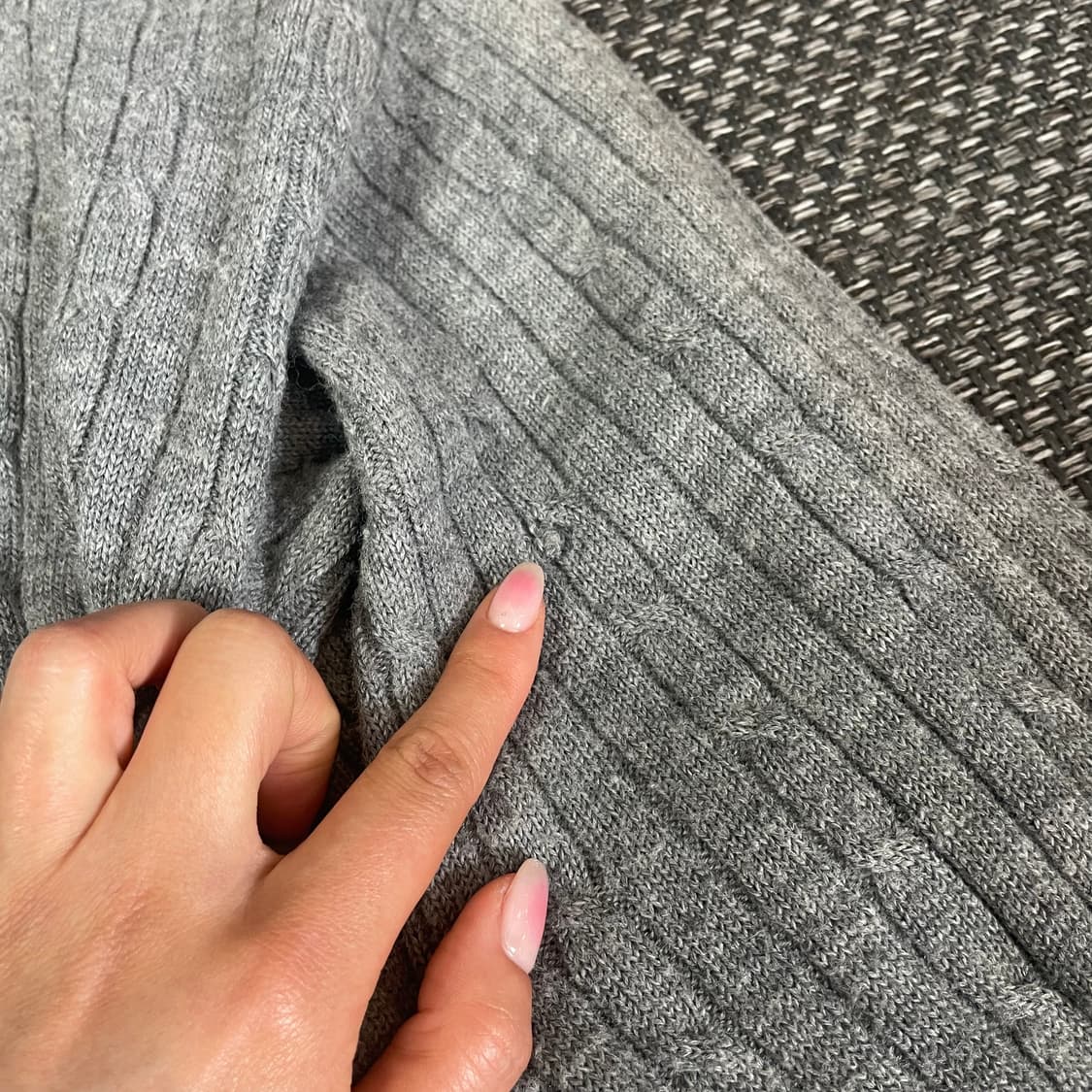 그레이 포켓 케이블 니트 가디건 M 상품이미지6