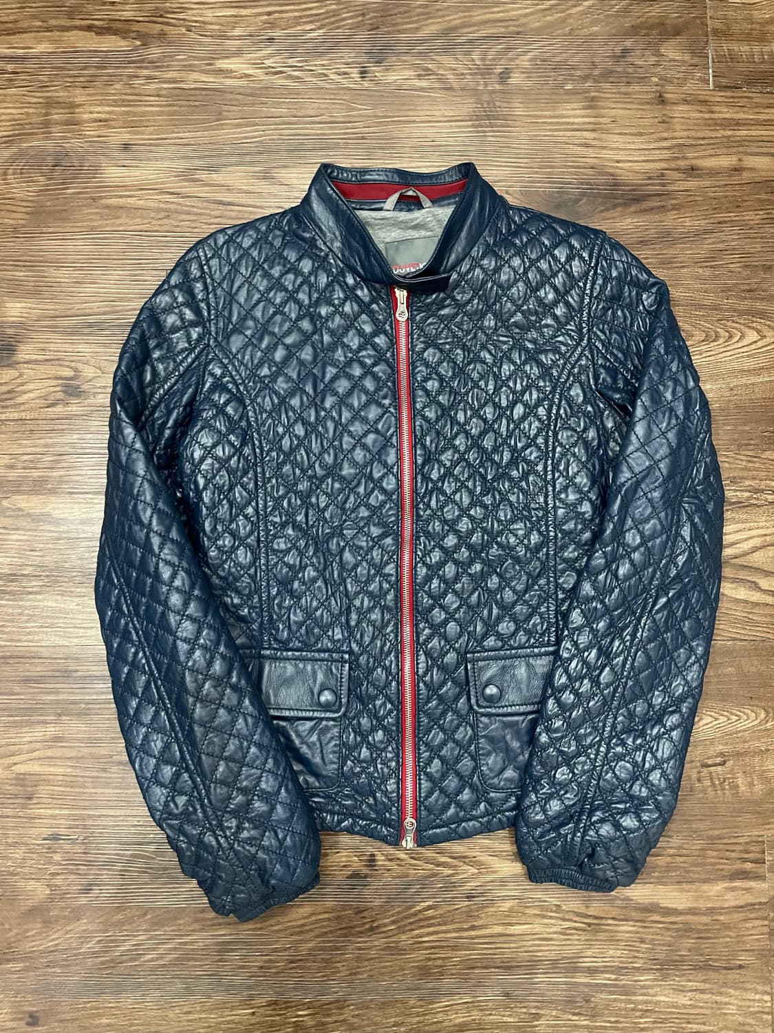 듀베티카 Duvetica 이태리 양가죽 퀼팅 다운 자켓 네이비 48 상품이미지3