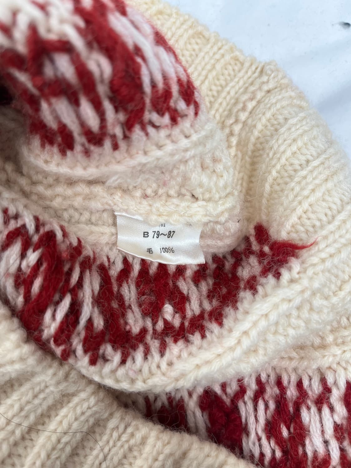 Vintage 헨드메이드 울 니트 후드티 상품이미지6