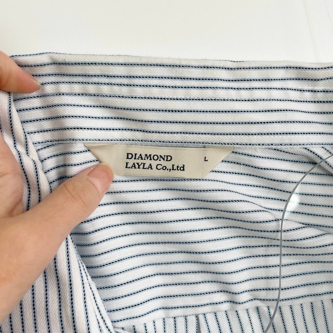 B1 다이아몬드레이라 스트라이프 셔츠 100사이즈 상품이미지5