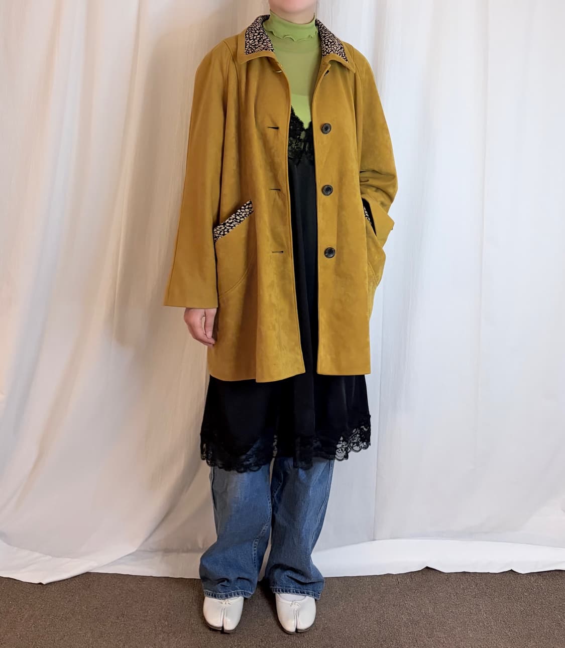 Raglan Detail Midi Coat - Mustard 상품이미지8