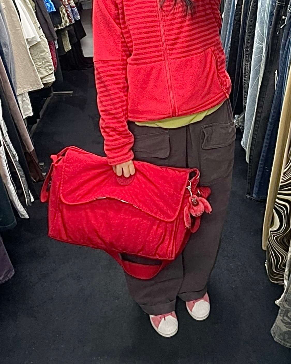 키플링 레드 빨강 빅 크로스백 토드백 숄더백 큰 가방 고릴라 키링 인형 상품이미지2