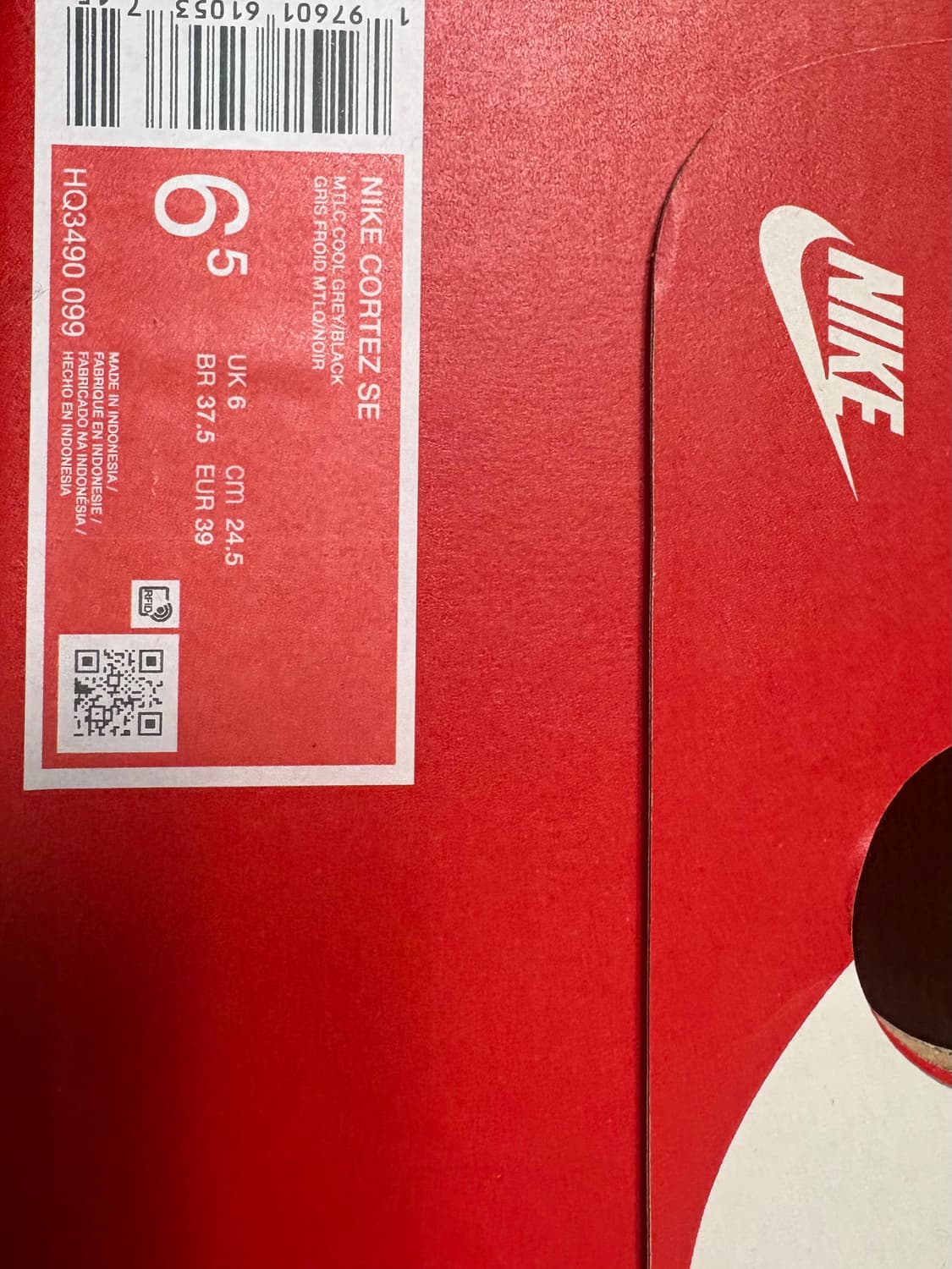 나이키 코르테즈 레더 SE 메탈릭 쿨 그레이 블랙 상품이미지2