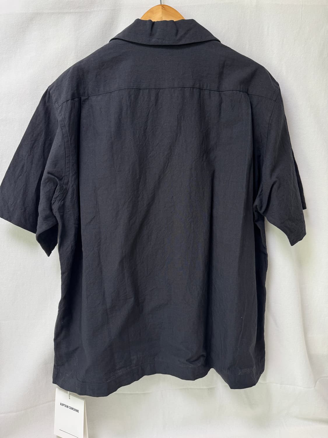 캡틴선샤인 린넨 실크 오픈카라 셔츠 블랙 40 상품이미지6