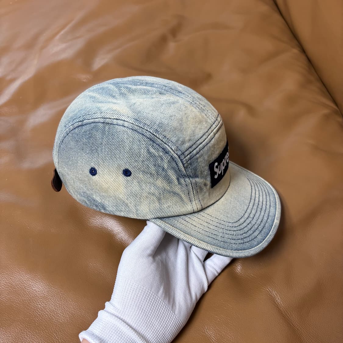 슈프림 캠프캡 모자 박스로고 24ss 더티 데님 인디고 상품이미지4