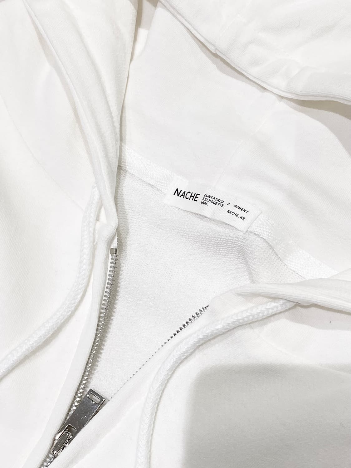 새상품14.8>4.5) 나체 엠프티 슬림핏 후드집업 화이트 상품이미지8