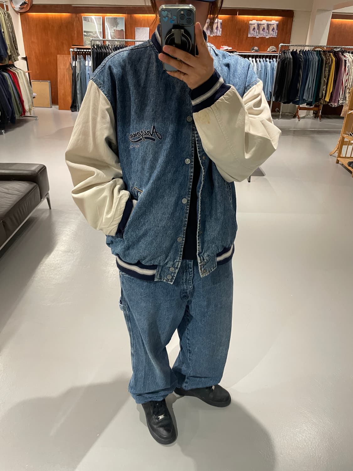 Vintage baseball denim jacket 상품이미지2