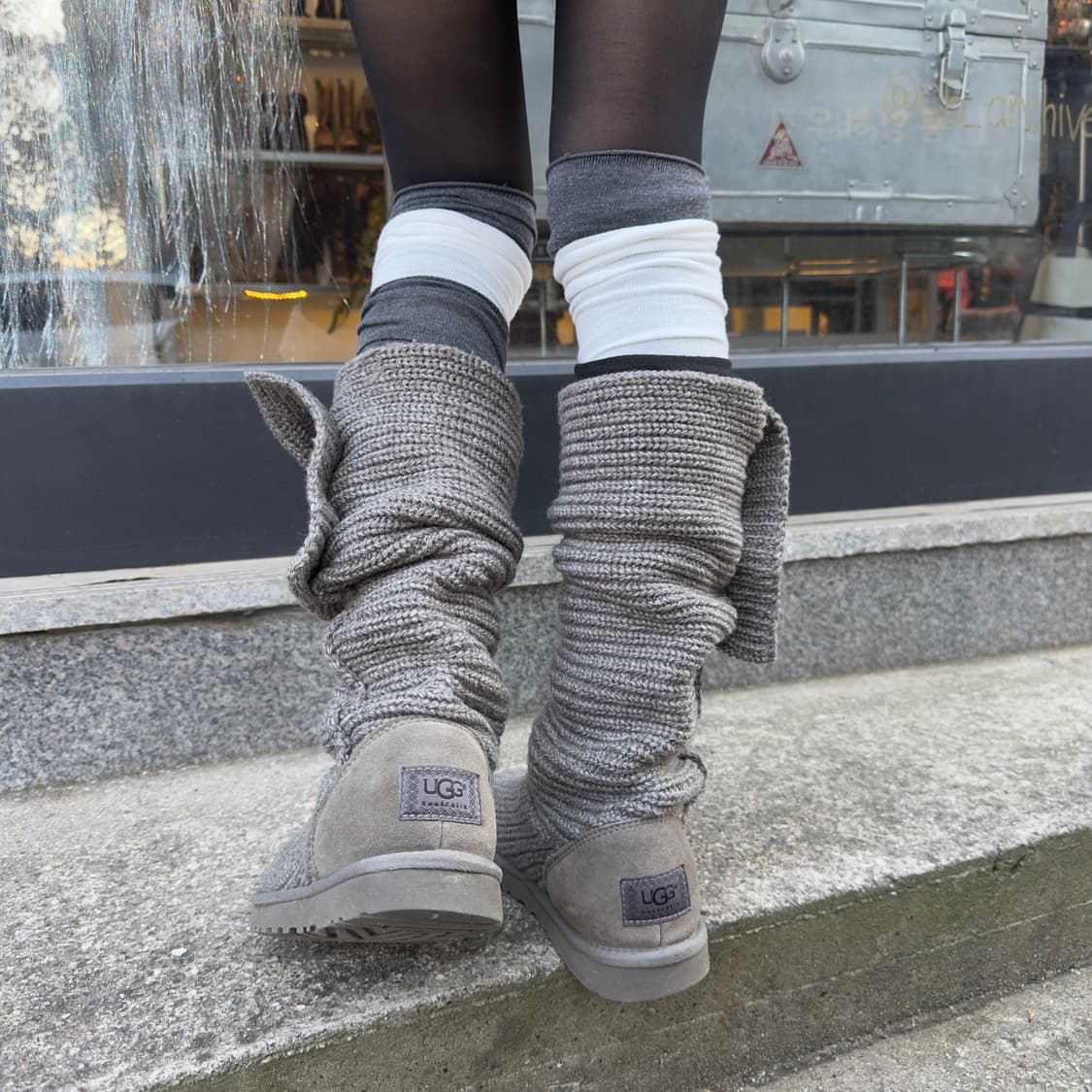 2000s Y2K 니트 카디 어그 부츠 상품이미지8