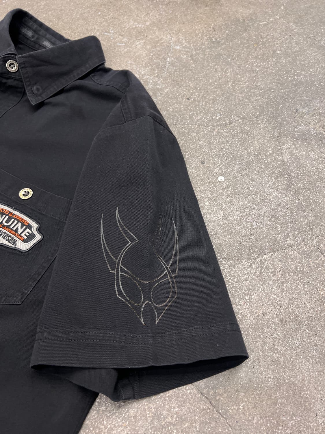 00‘s 할리데이비슨 빈티지 자수 반팔 워크셔츠 상품이미지5