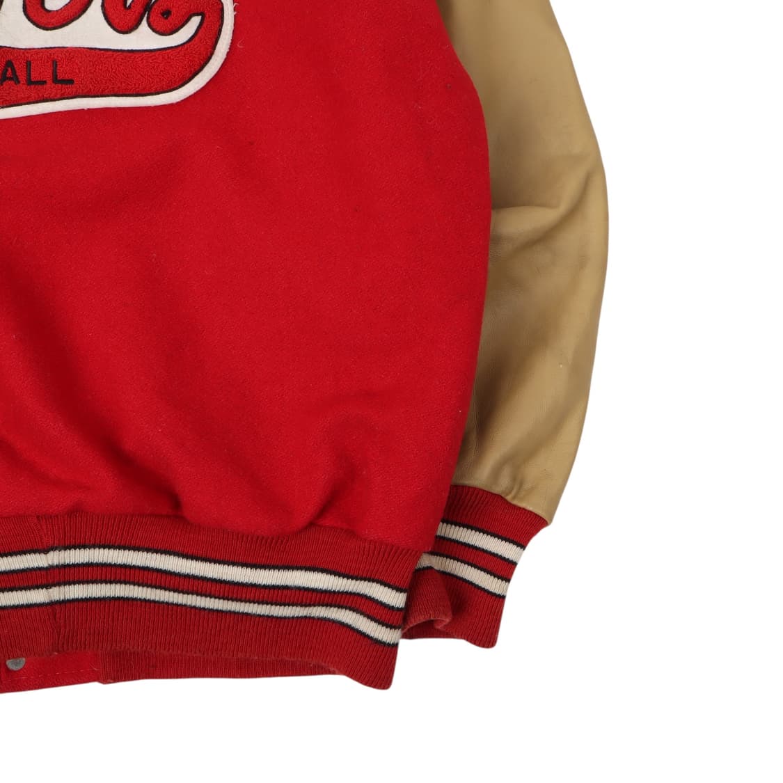 90s DeLong X NFL 포티 나이너스 레더 바시티 자켓 상품이미지7