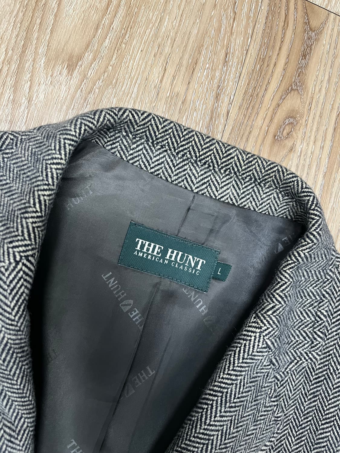 더헌트 헤링본 울 블레이저 L 상품이미지2