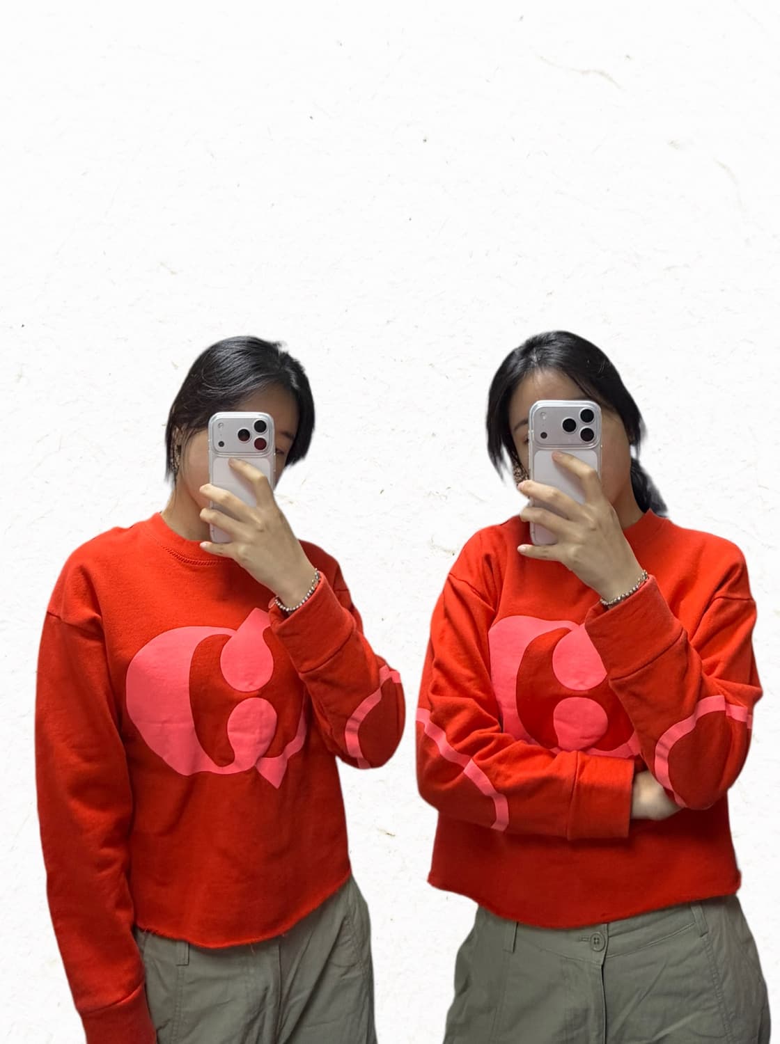 럭키슈에뜨 그래픽 크롭 맨투맨 상품이미지2