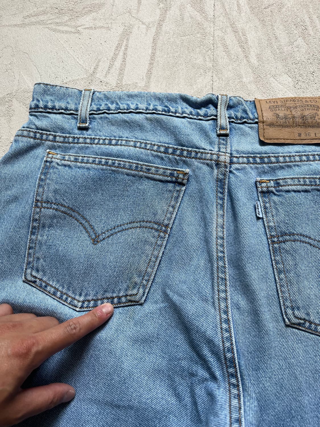 36) 미국생산 585 화이트 탭 연청 데님 상품이미지9