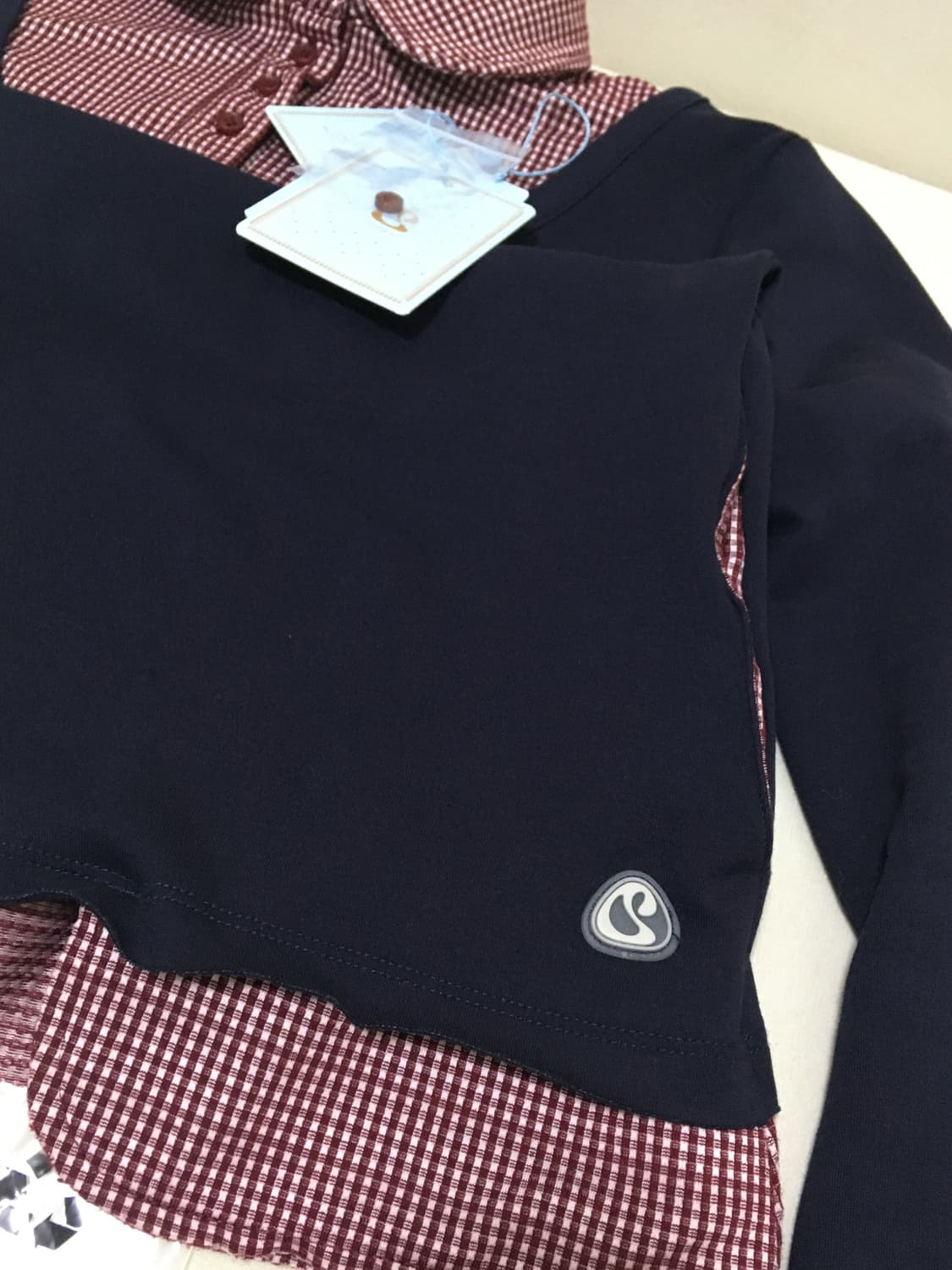 코이세이오 REVERSIBLE COLLAR LONGSLEEVES NAVY 상품이미지5