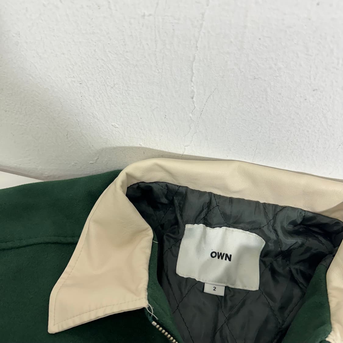 100 OWN 다크그린 바시티자켓 상품이미지4