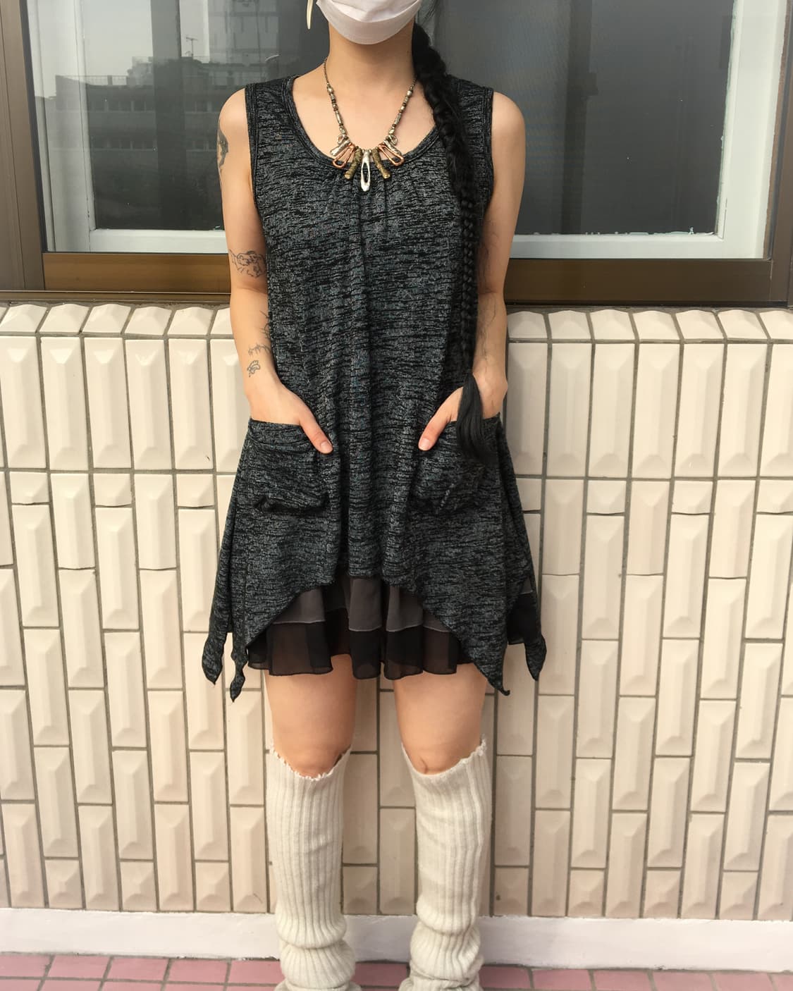 Unbalanced sleeveless onepiece 상품이미지1