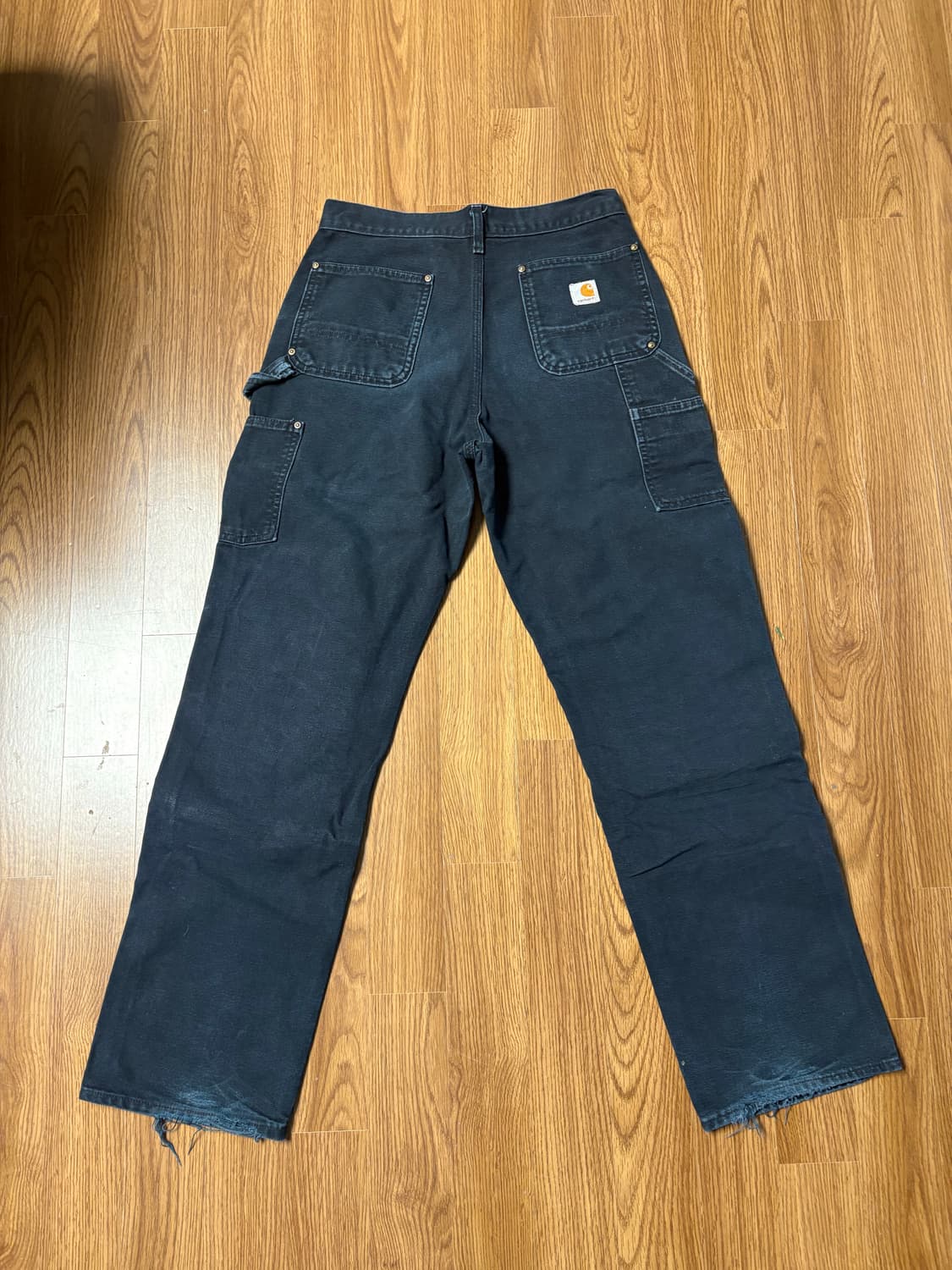 [B01] USA 빈티지 칼하트 더블니 블랙  덩가리핏 32x30 상품이미지2