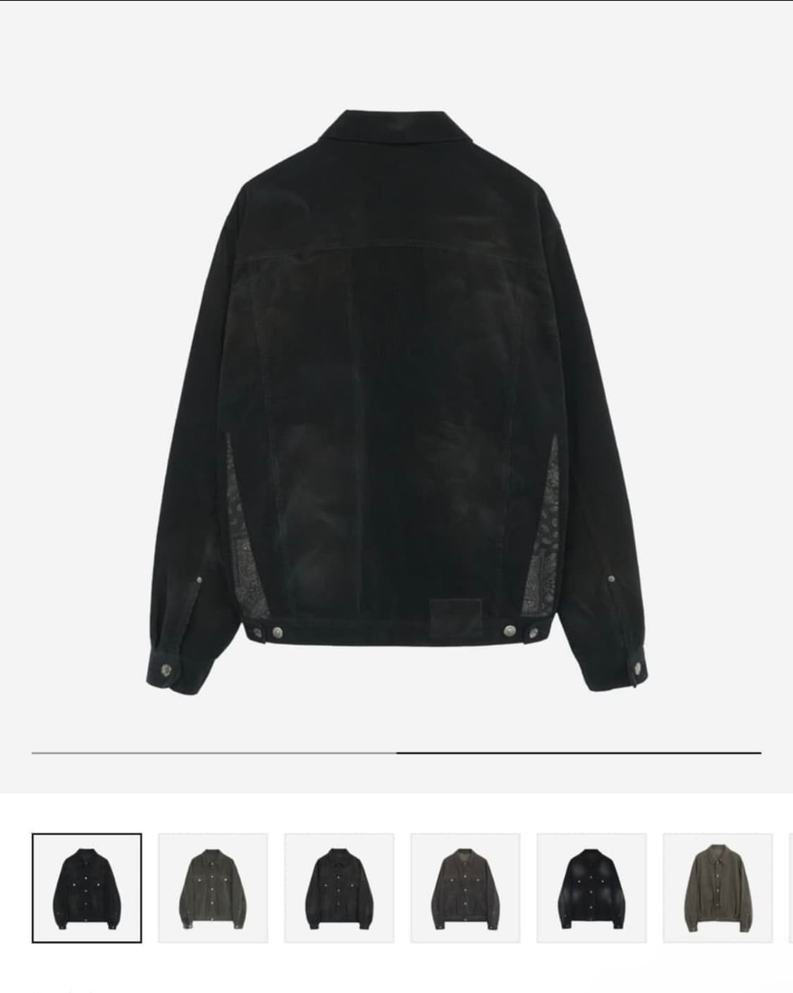 폴리테루 유즈드 트러커 자켓 코듀로이 멀티 페이디드 블랙 4 상품이미지2