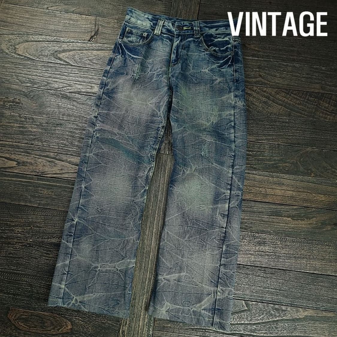 [빈티지] 워시드 와이드 데님 팬츠 청바지 M19220 상품이미지1