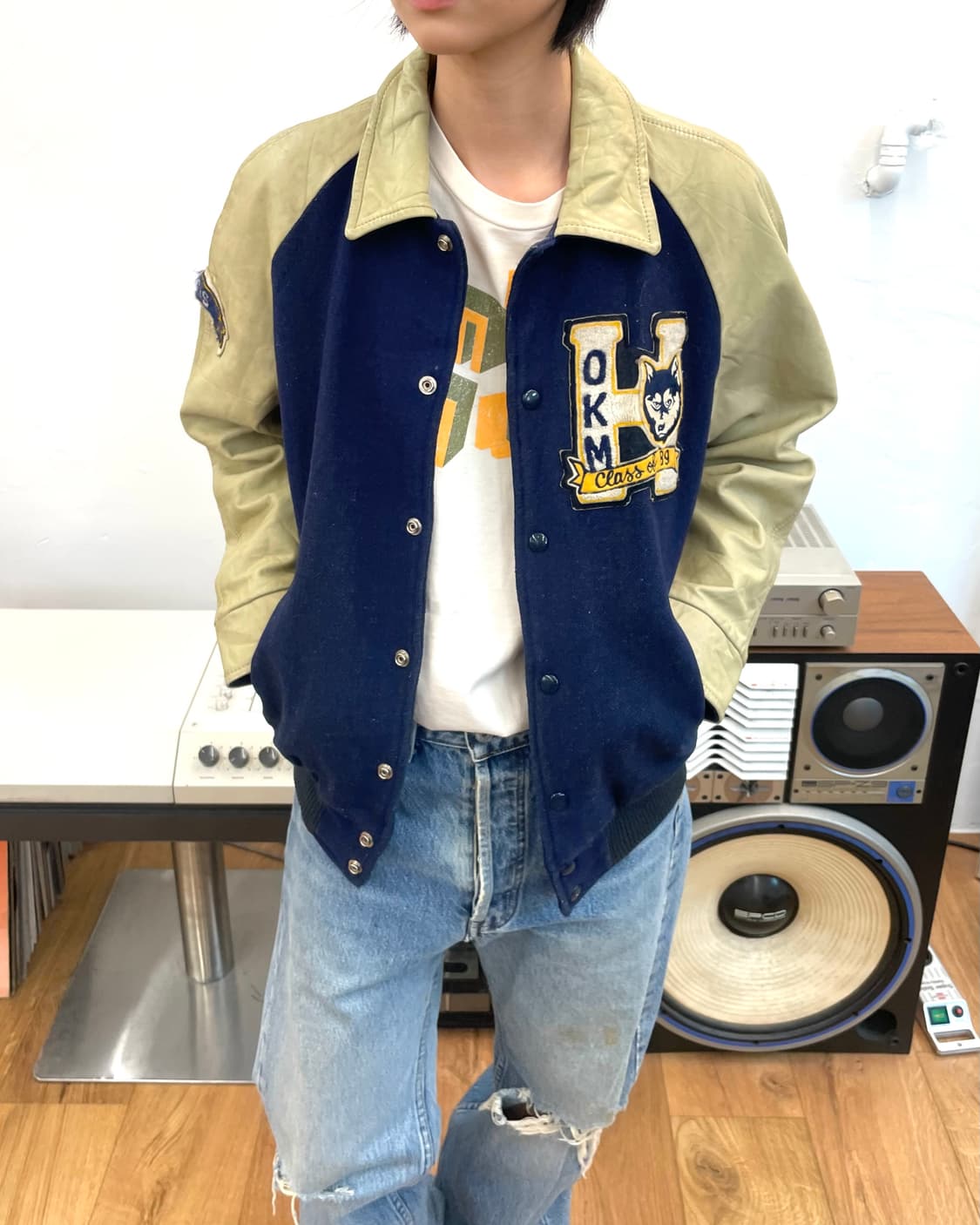 [L] 80s 빈티지 바시티 자켓 상품이미지1