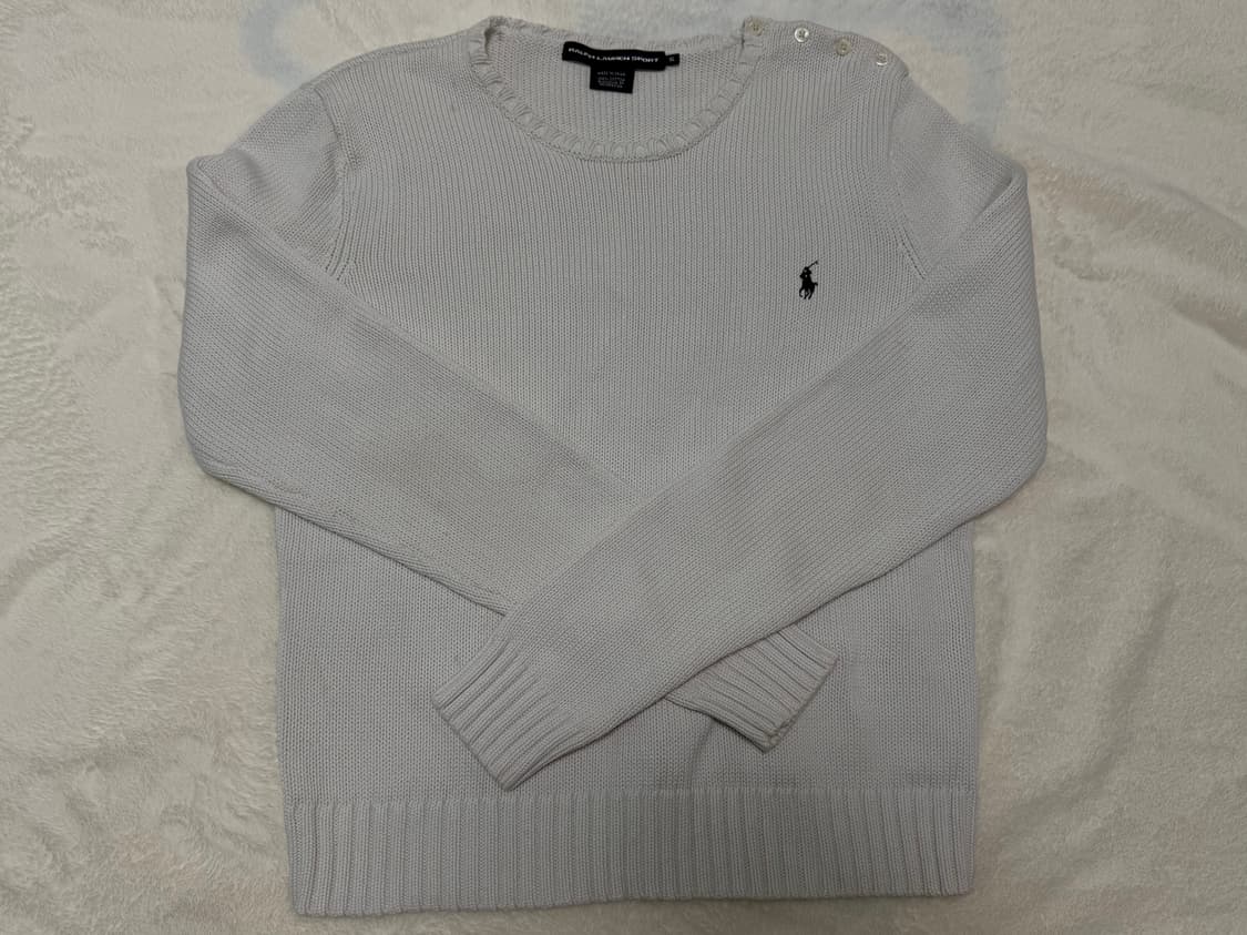 폴로 화이트 빈티지 니트 상품이미지2