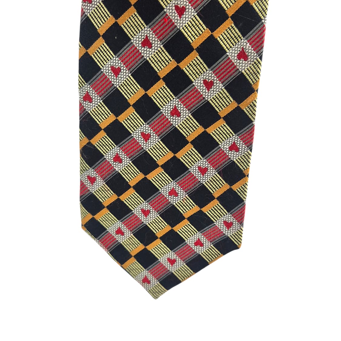 90s 모스키노 하트 타일 체크 실크 넥타이 상품이미지4
