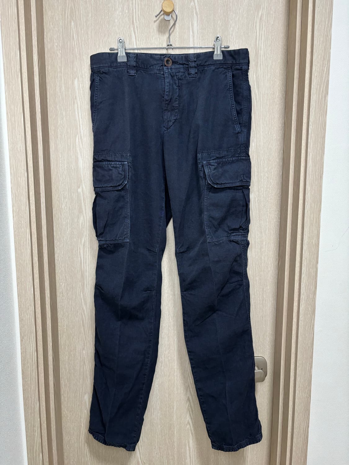 새상품)인코텍스 슬림핏 린넨 코튼 카고팬츠31"/네이비 상품이미지2