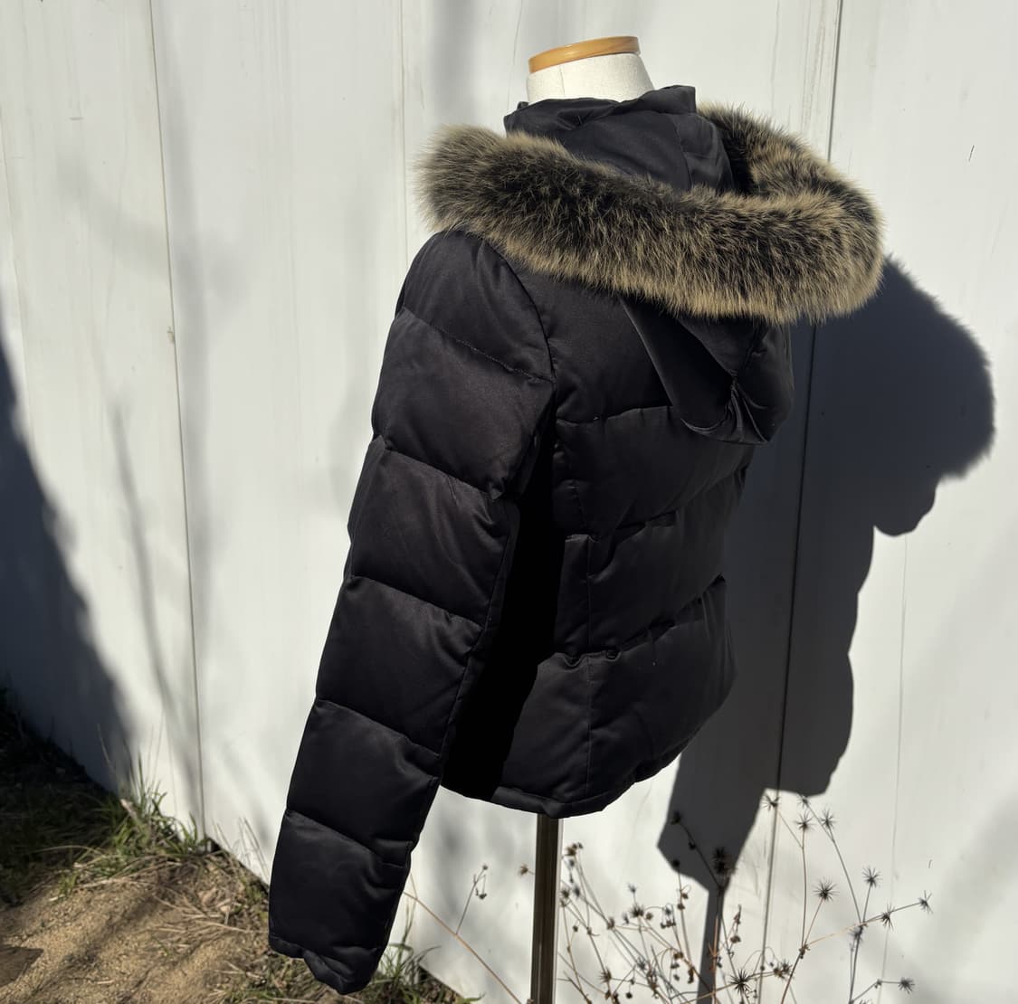 Private Label 프라이빗 라벨 리본 포켓 퍼 후드 구스다운 패딩 상품이미지3