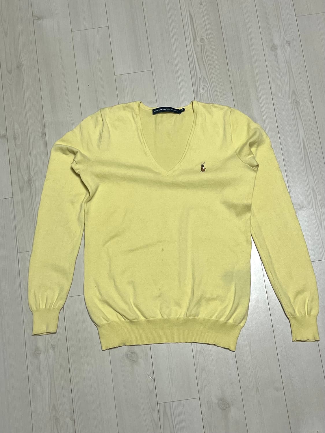 폴로 코튼 니트 연노랑 상품이미지1