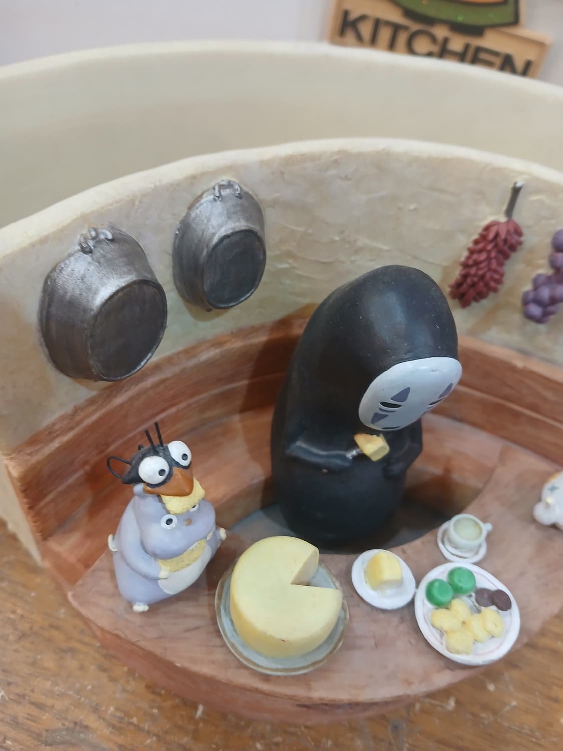 빈티지 지브리 센과 치히로 가오나시,보우네즈미 마블화분 상품이미지2