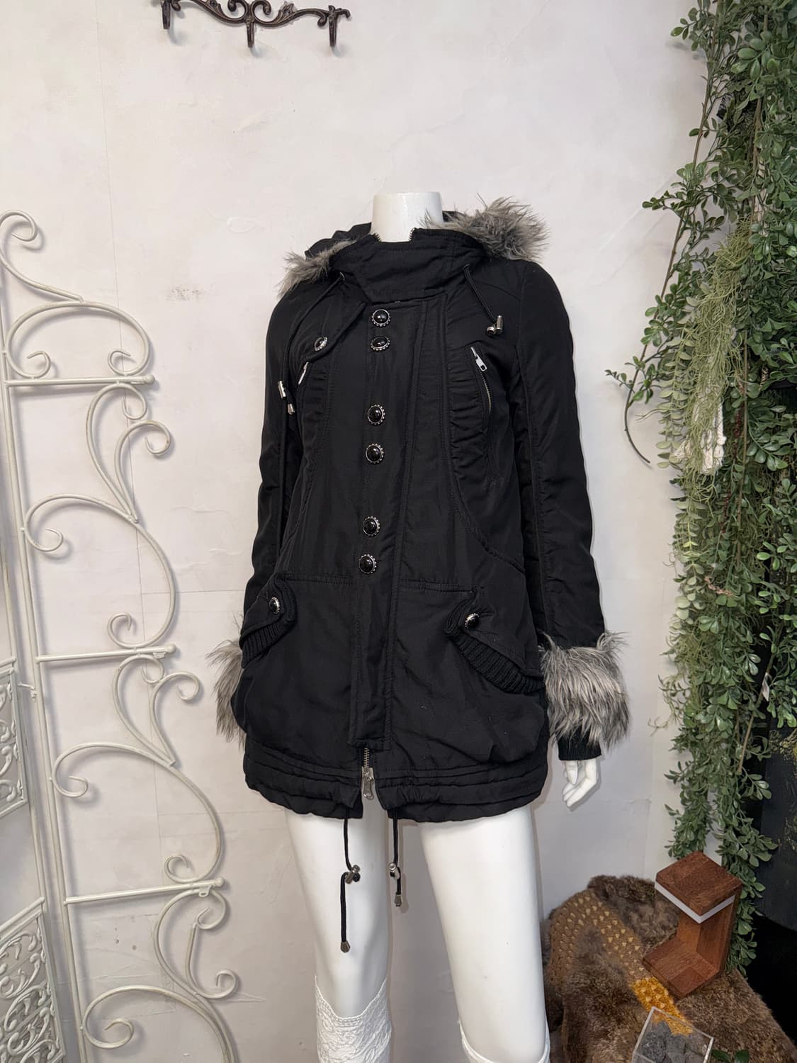 Maison Gilfy black fur two ways hood jk 상품이미지6