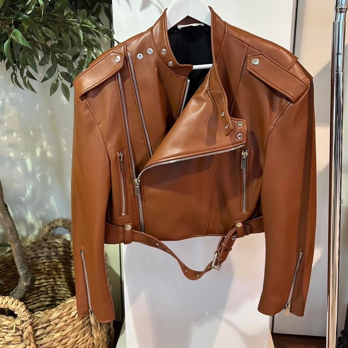 시스템옴므 System Brown Cropped 레더 자켓 상품이미지2