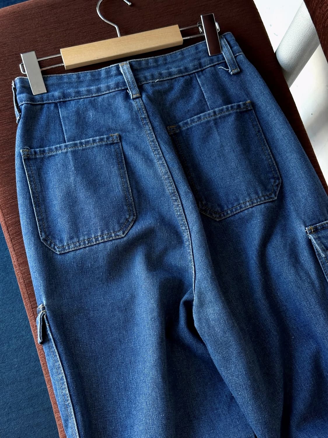 Utility design denim easy cargo pants 상품이미지5