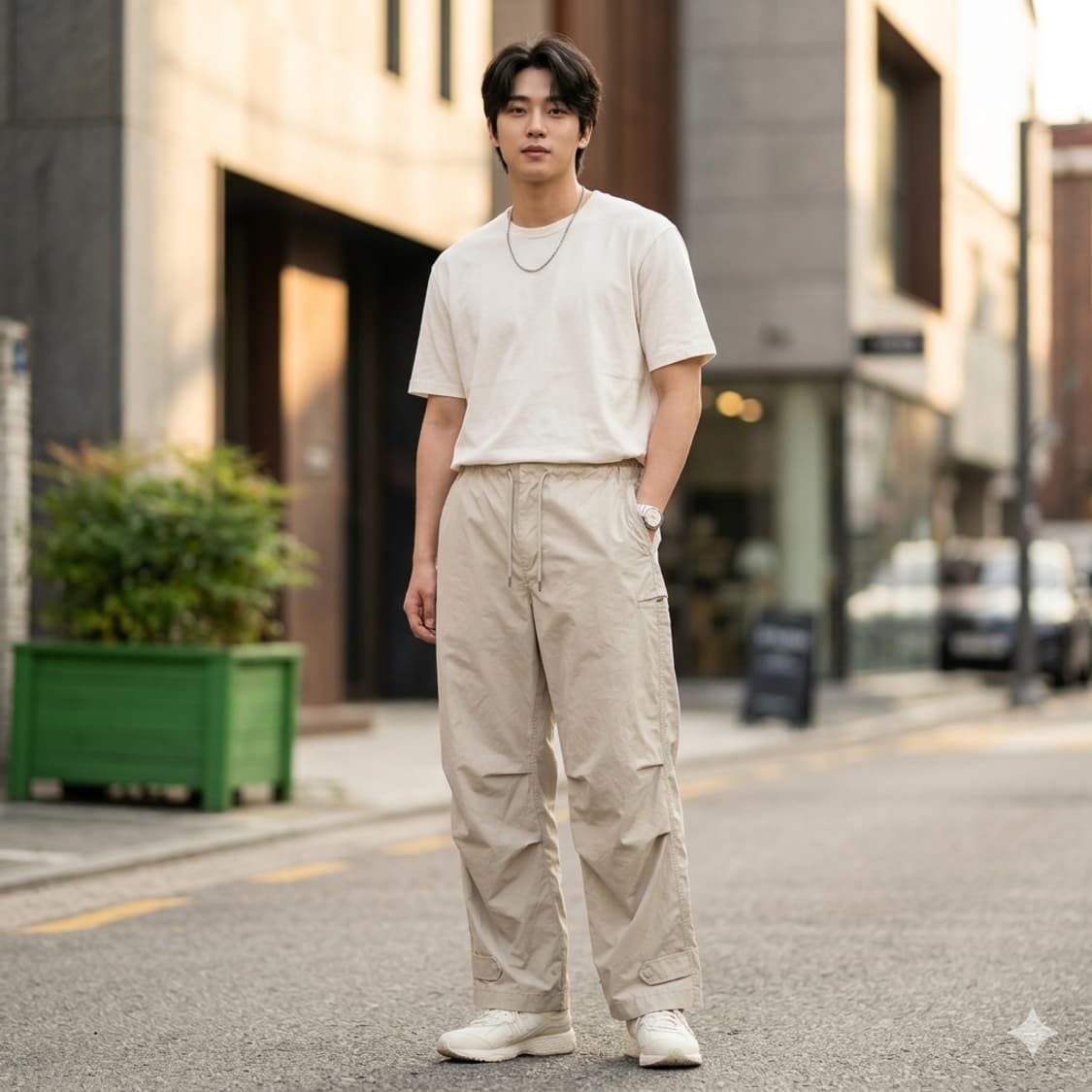 유니클로 코튼 와이드 파라슈트 팬츠 상품이미지1