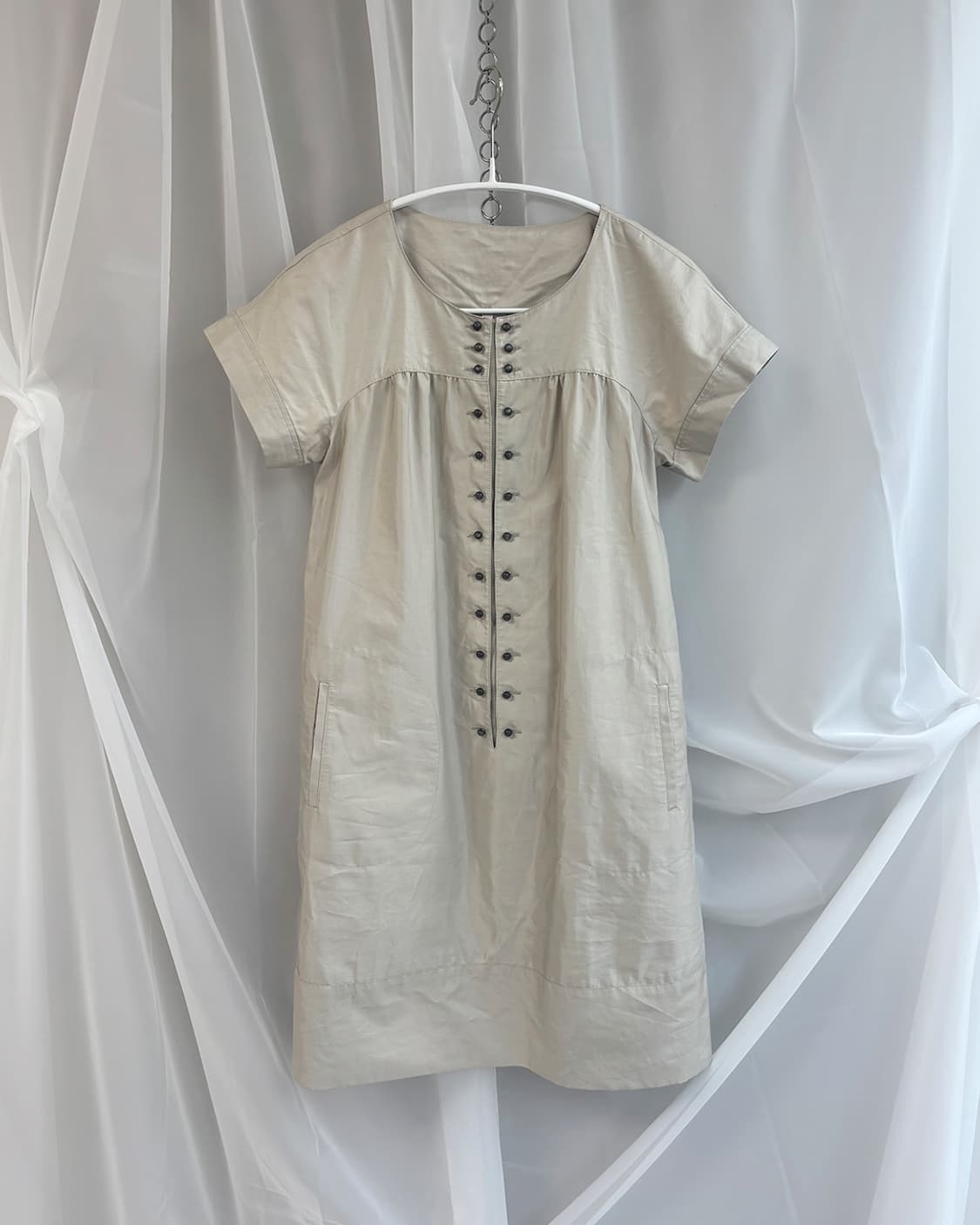 greece side button-up tunic dress 상품이미지3