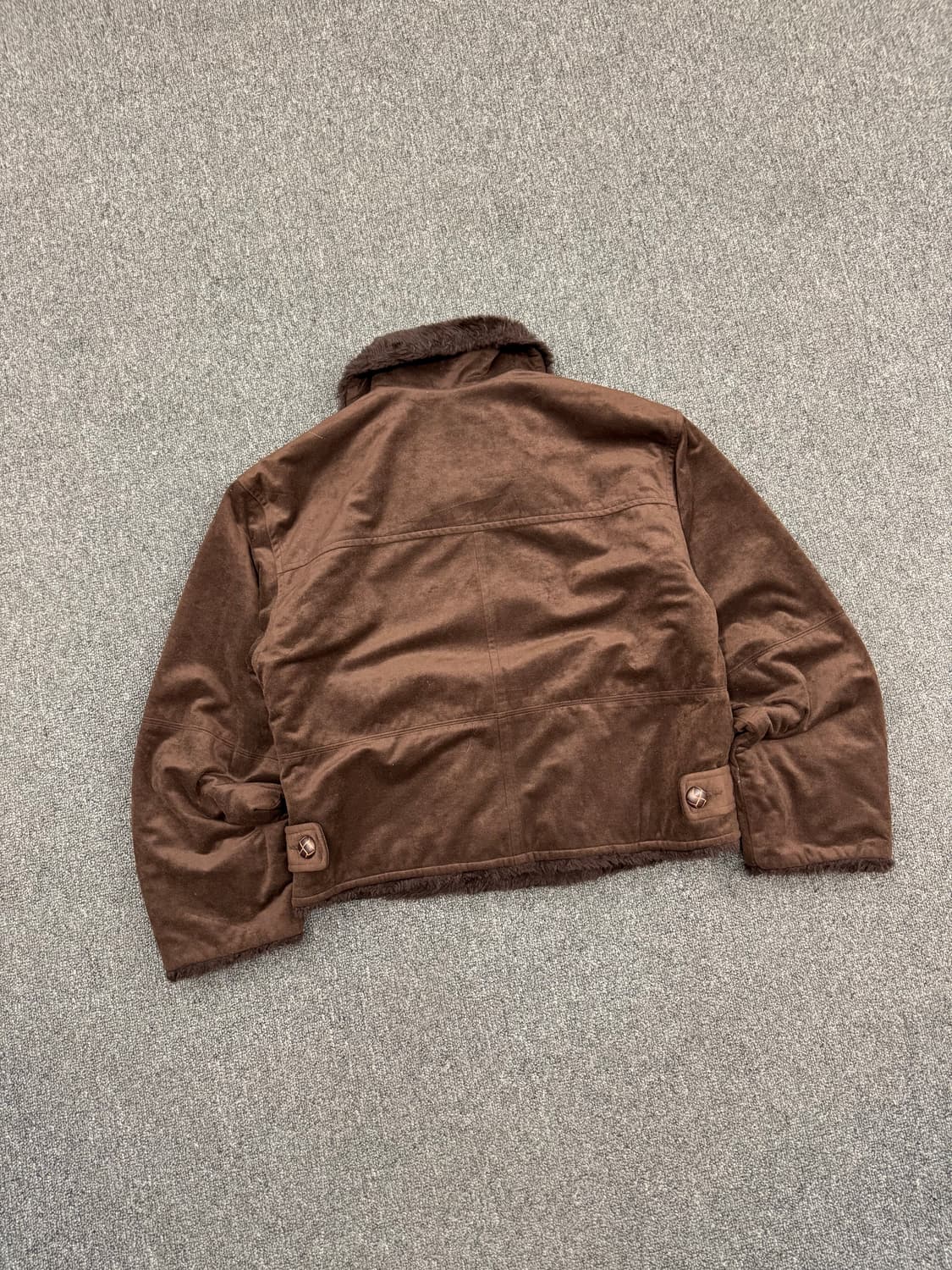 OS)Milky Way 빈티지 여성 브라운 스웨이드 셰르파 자켓 상품이미지4