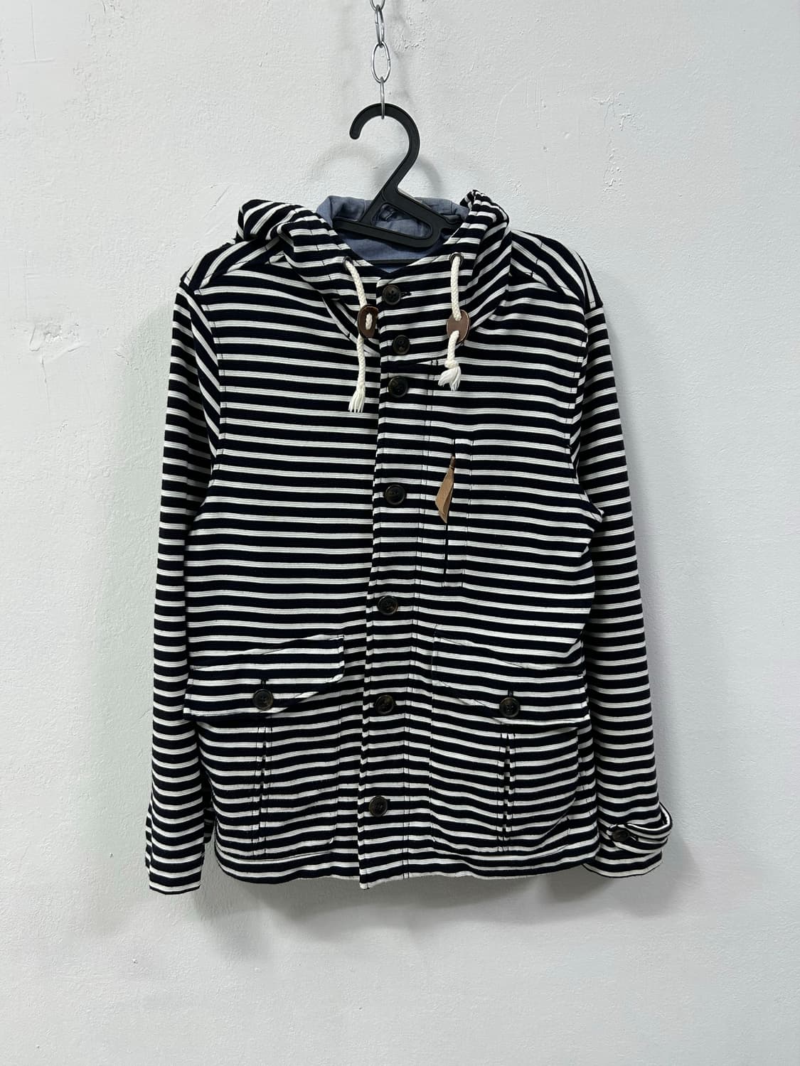 네이비 스트라이프 후드집업 상품이미지5
