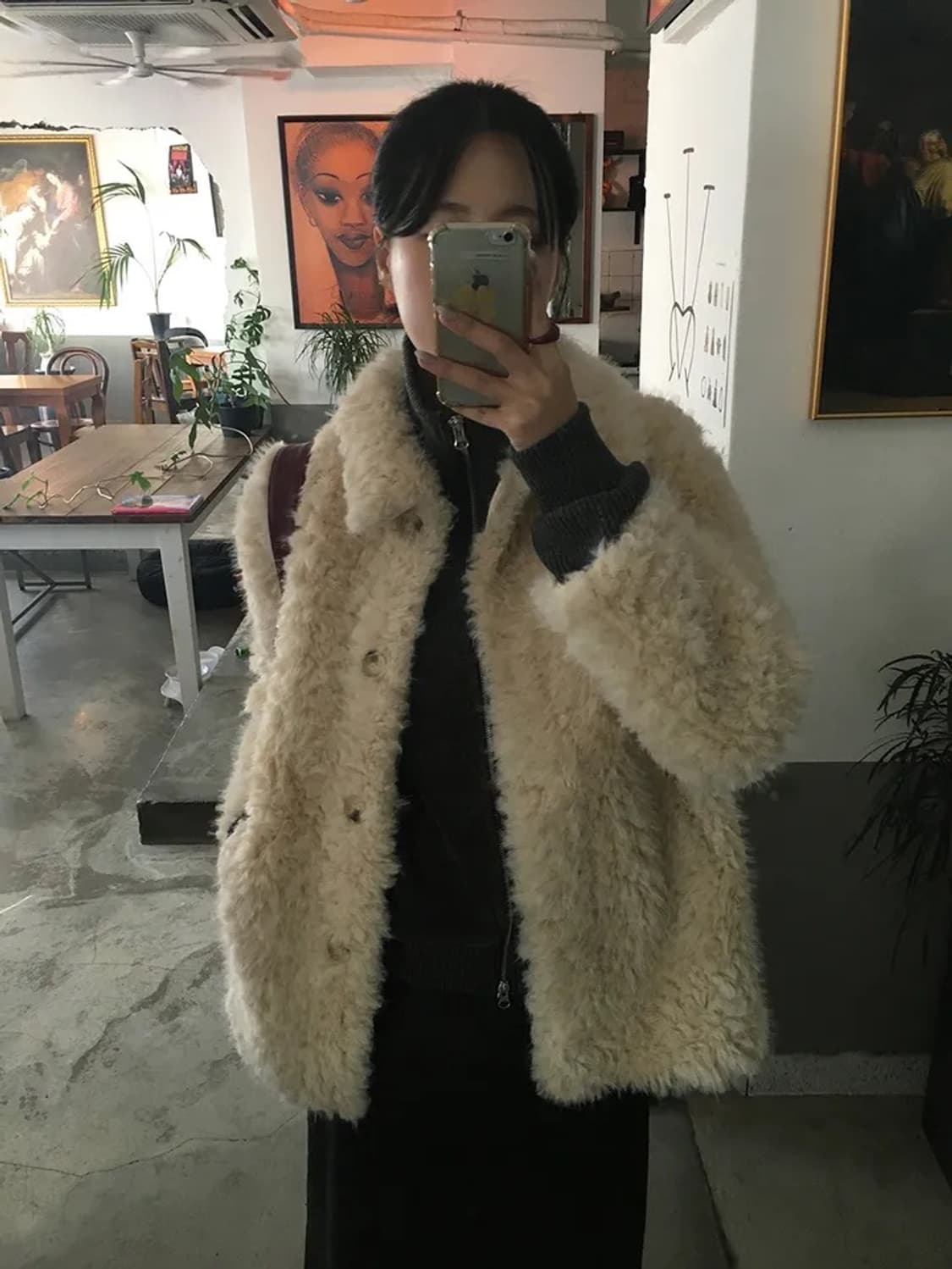 도클 양털 카라 울모80 램스 퍼자켓 상품이미지1