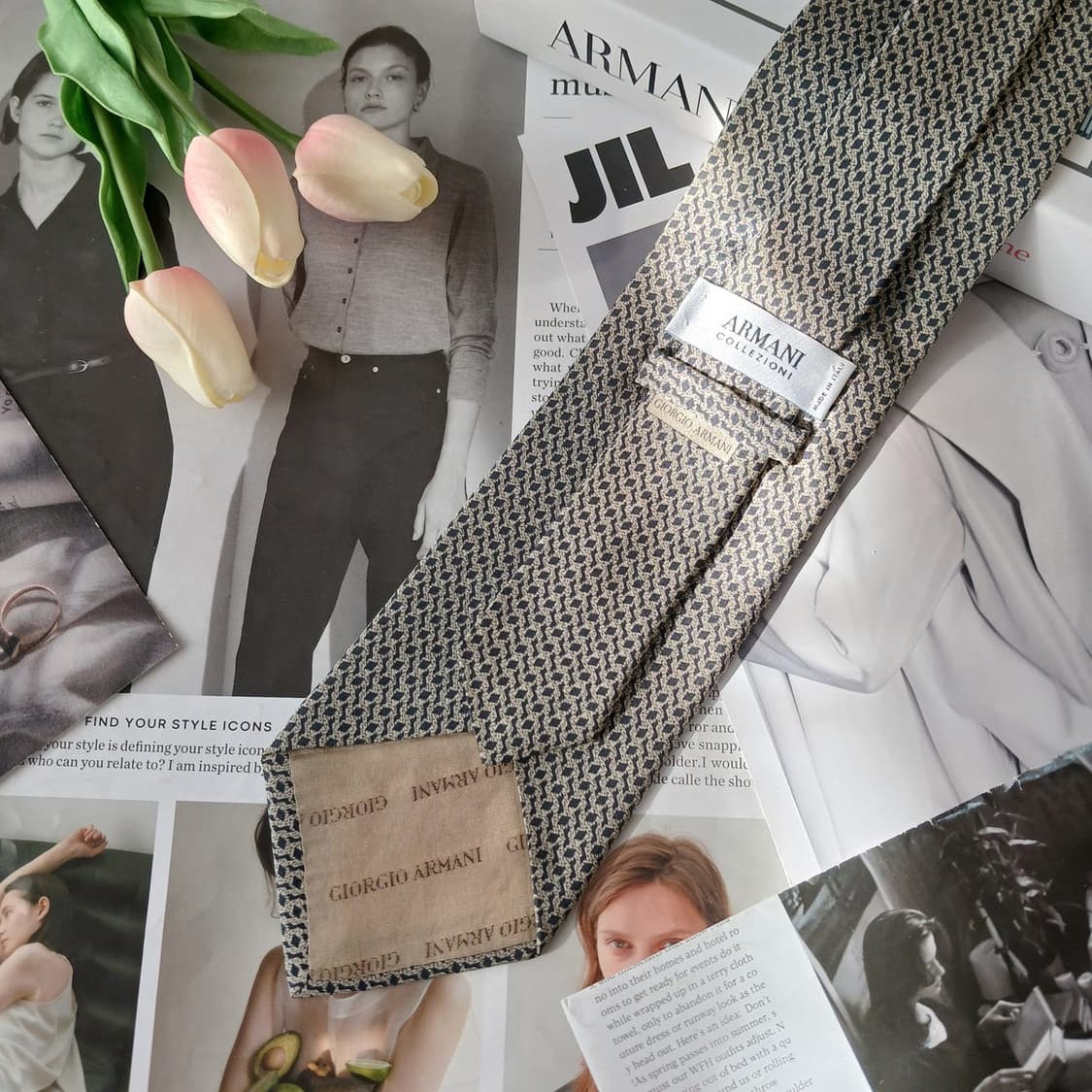 아르마니 꼴레지오니 실크 기하 넥타이 9.6cm A+~A등급 A19455 상품이미지6