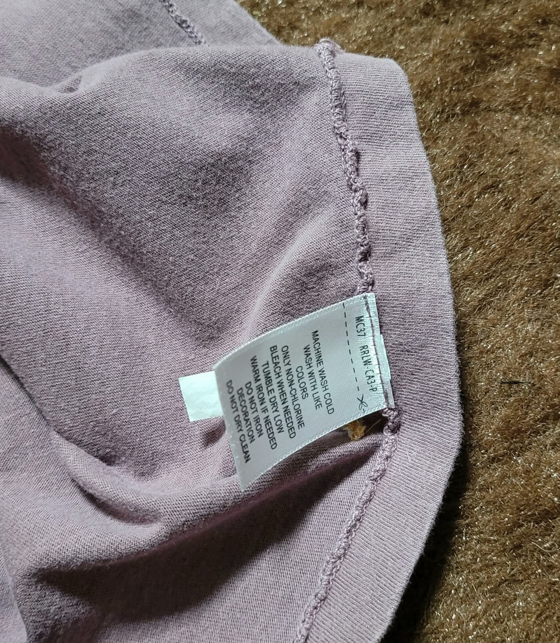 RRL 남성용 톤다운 라이트 퍼플 반팔티(L) 상품이미지7