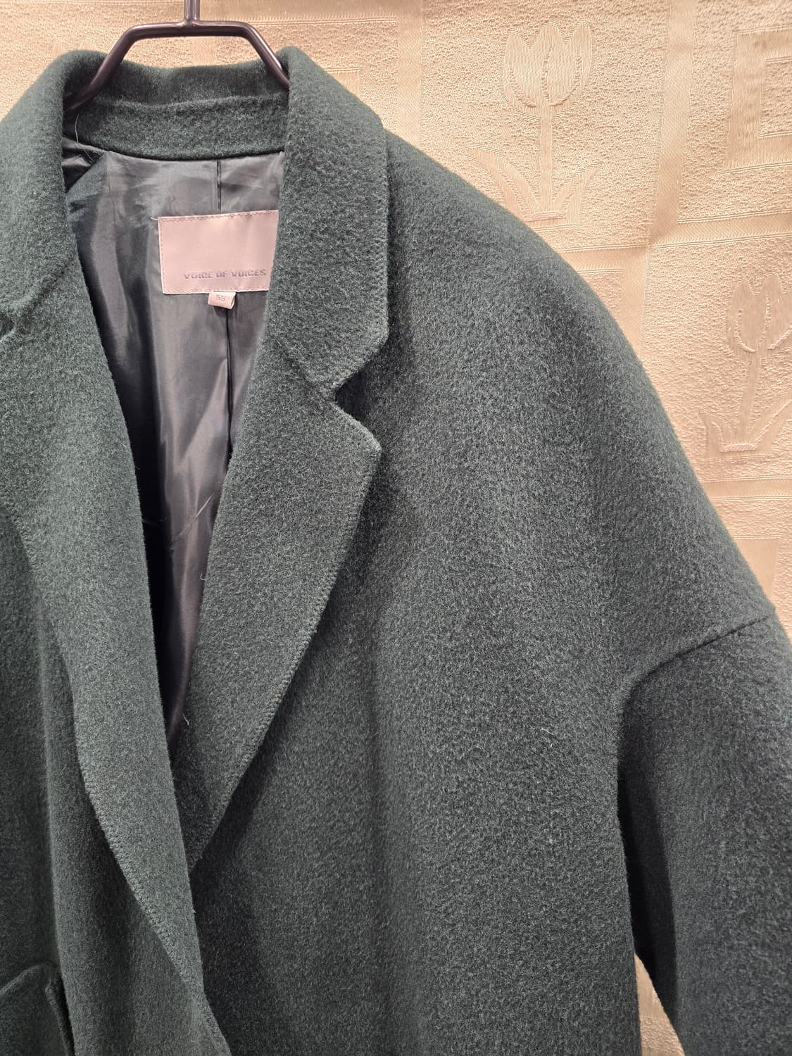 보이스오브보이스 VOV 핸드메이드 녹색 모직 코트 오버사이즈 55~66 상품이미지3