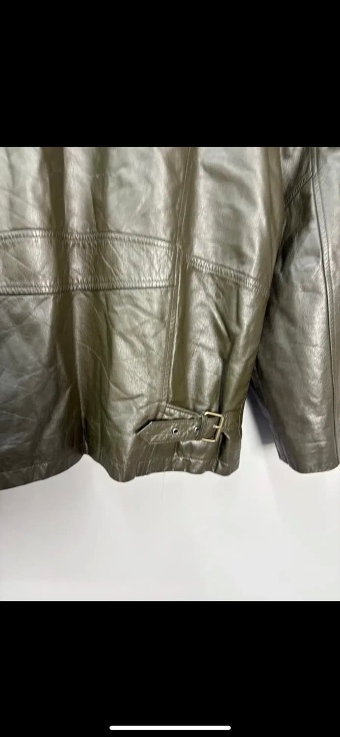 빈티지 딥 카키 소가죽 라이더재킷 H925 상품이미지5