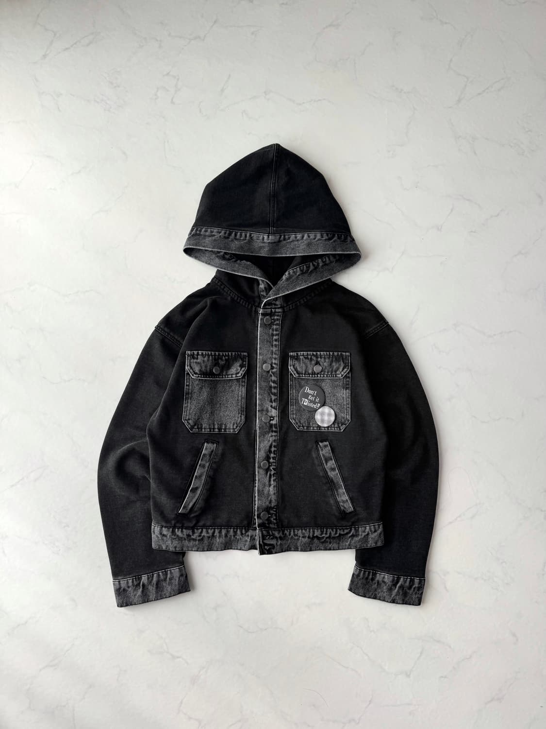 TΣist Denim × Sweat Blend Hoodie / Black 상품이미지1