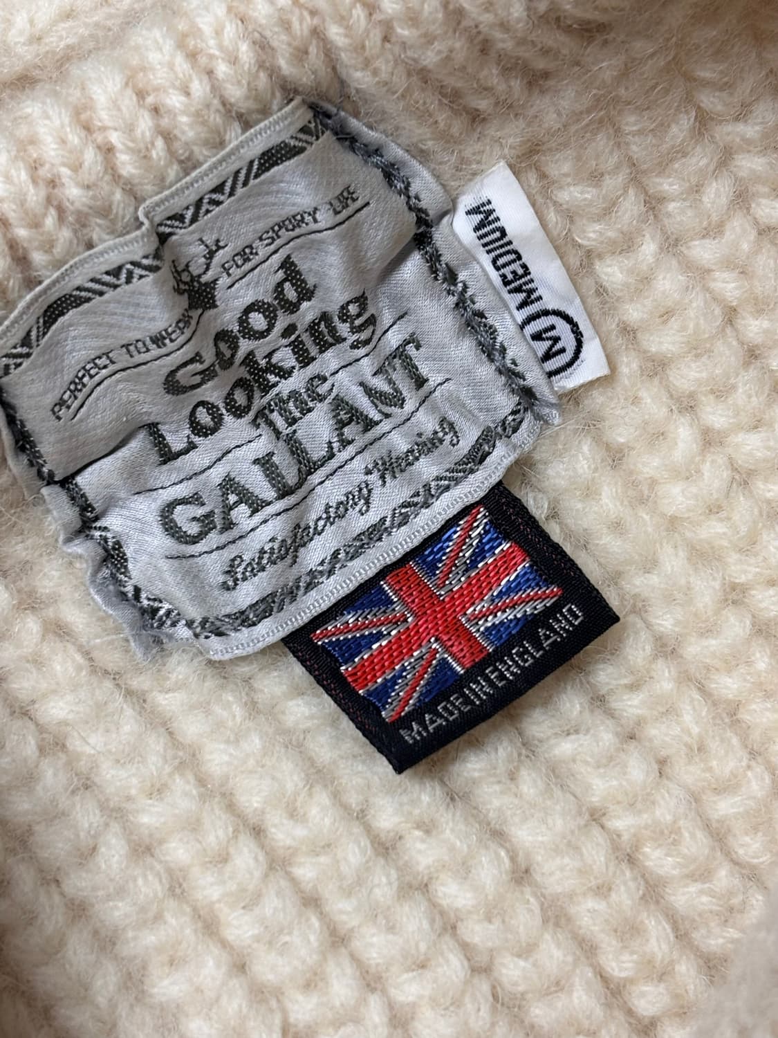 브리티쉬 퓨어 울 100% 짜임 니트 아이보리 상품이미지3