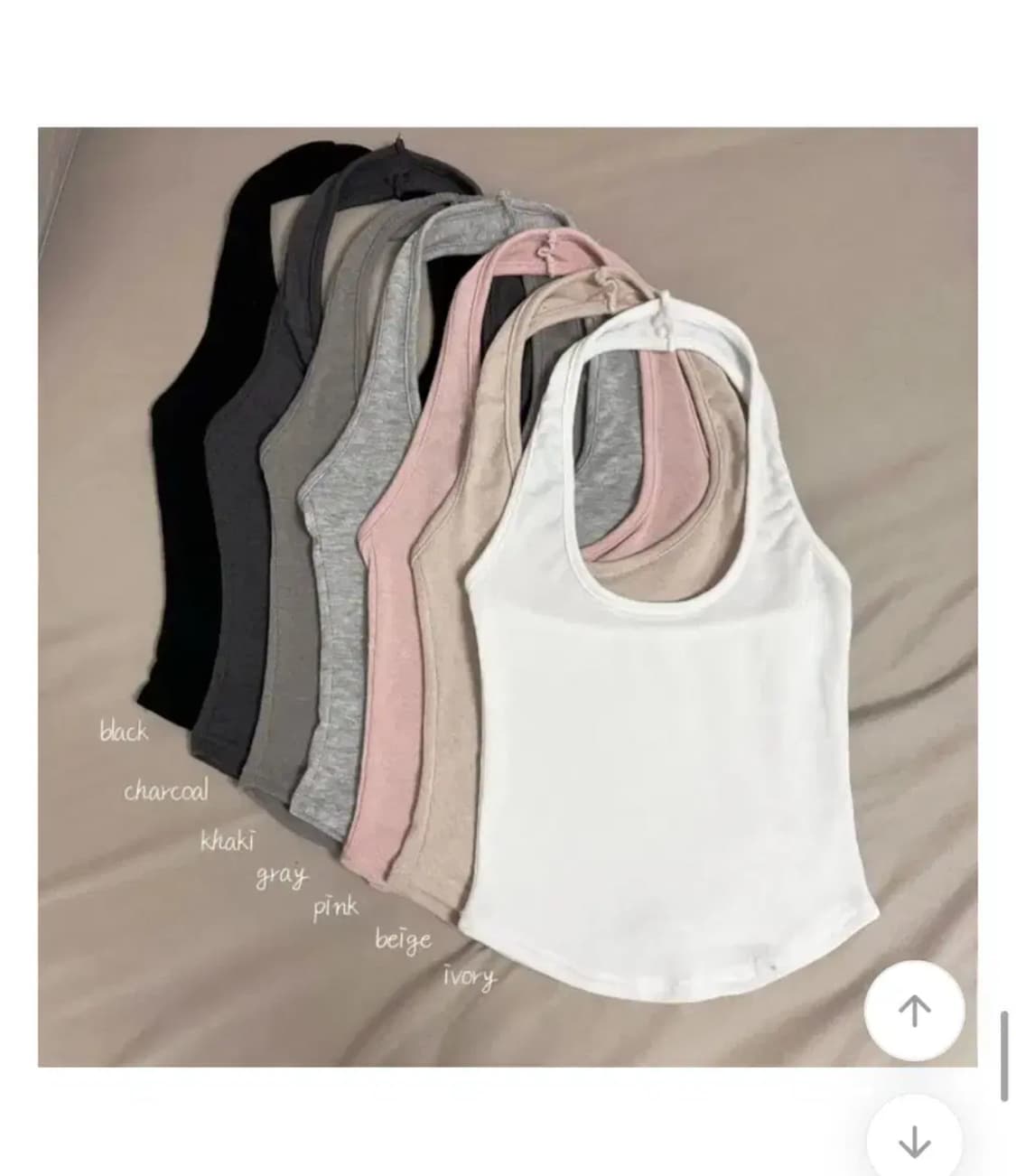 에이블리 레이어드 홀터넥 유넥 굴림 나시 핑크 상품이미지2