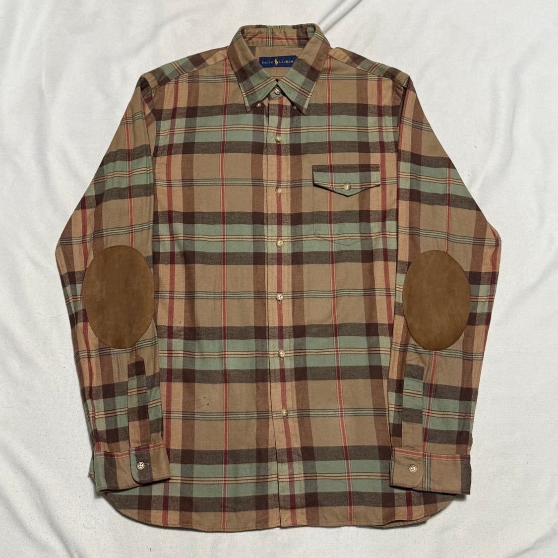 M 폴로랄프로렌 브라운 스웨이드 패치 셔츠 상품이미지2