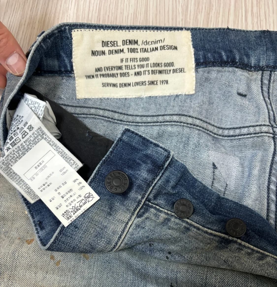Diesel 데미지 워싱 청바지 상품이미지2