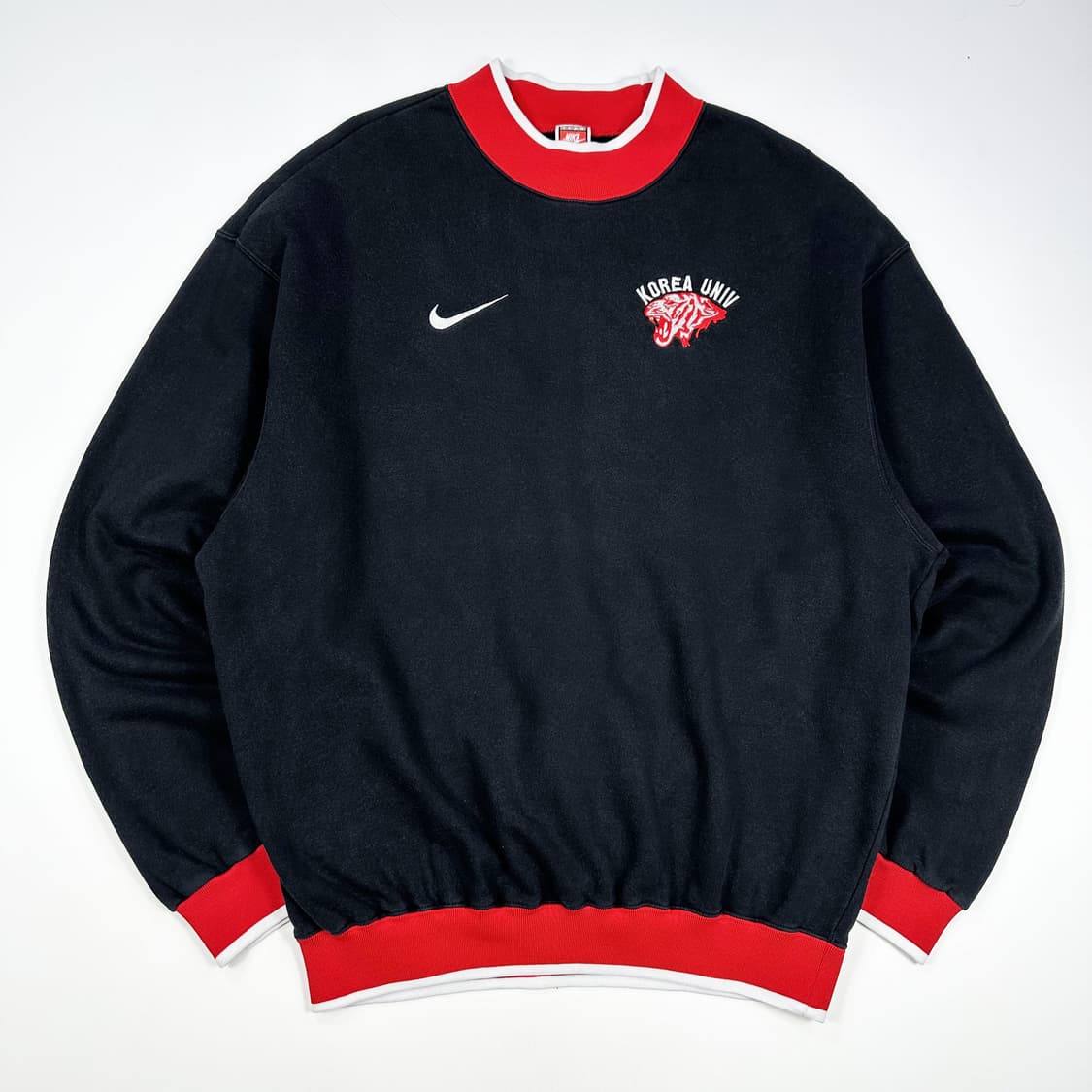 90s 나이키 올드스쿨 고려대 모크넥 맨투맨 블랙 2XL 상품이미지1